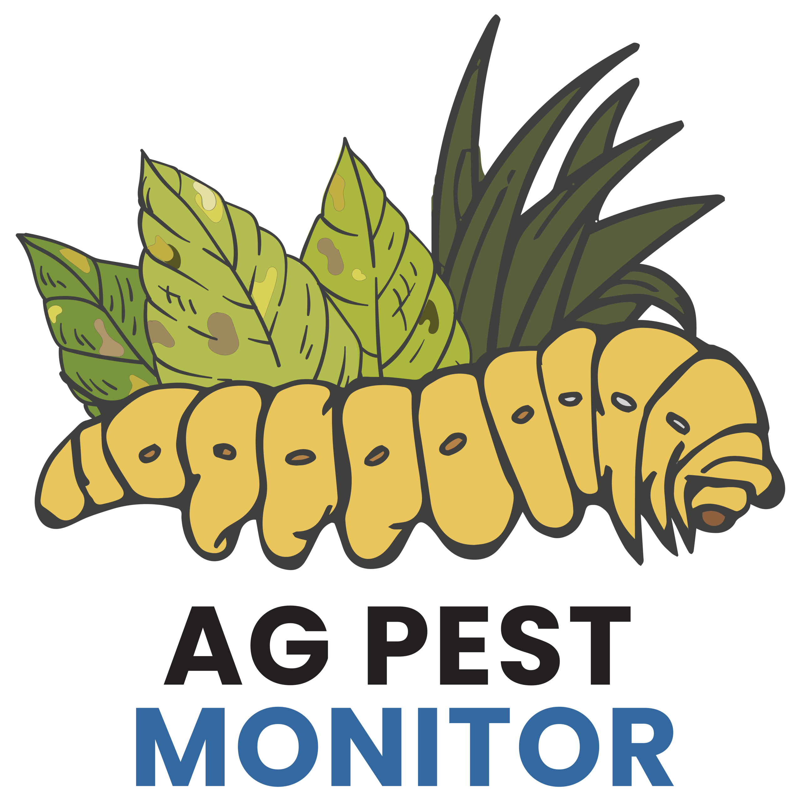 Ag Pest Monitor logo with text: "Ag Pest Monitor tracks pests and predicts risk to guide crop management decisions and improve productivity." Link to agpestmonitor.org.
