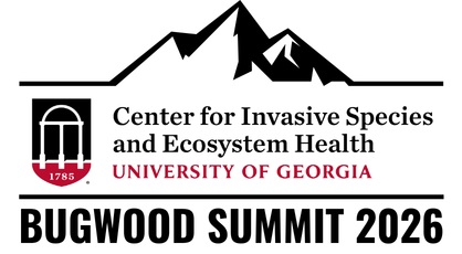Promotional graphic for the 2026 Bugwood Summit noting that the webinar will be on April 16, 2026 and run from 2:00 - 5:30pm EDT